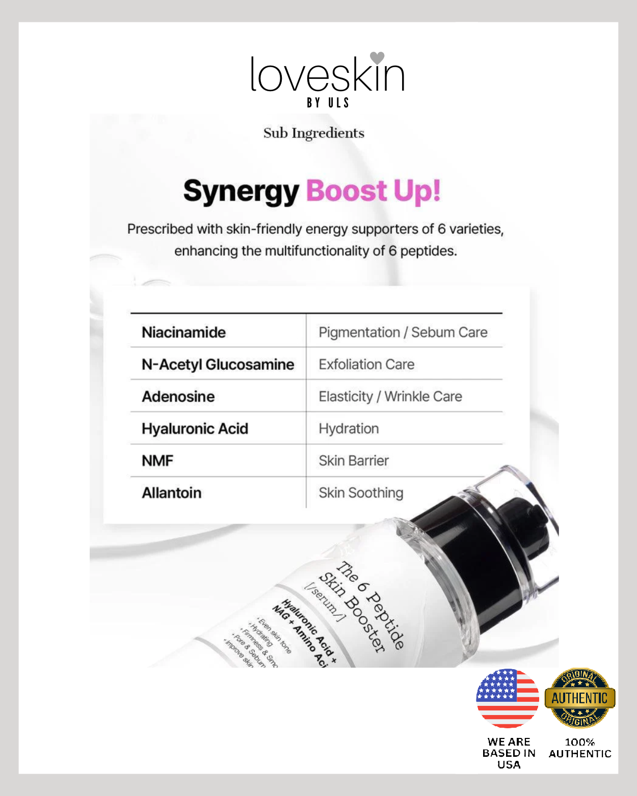 COSRX The S6 Peptide Skin Booster Serum with Hyaluronic Acid + NAG + Amino Acids (Size: 30ml)