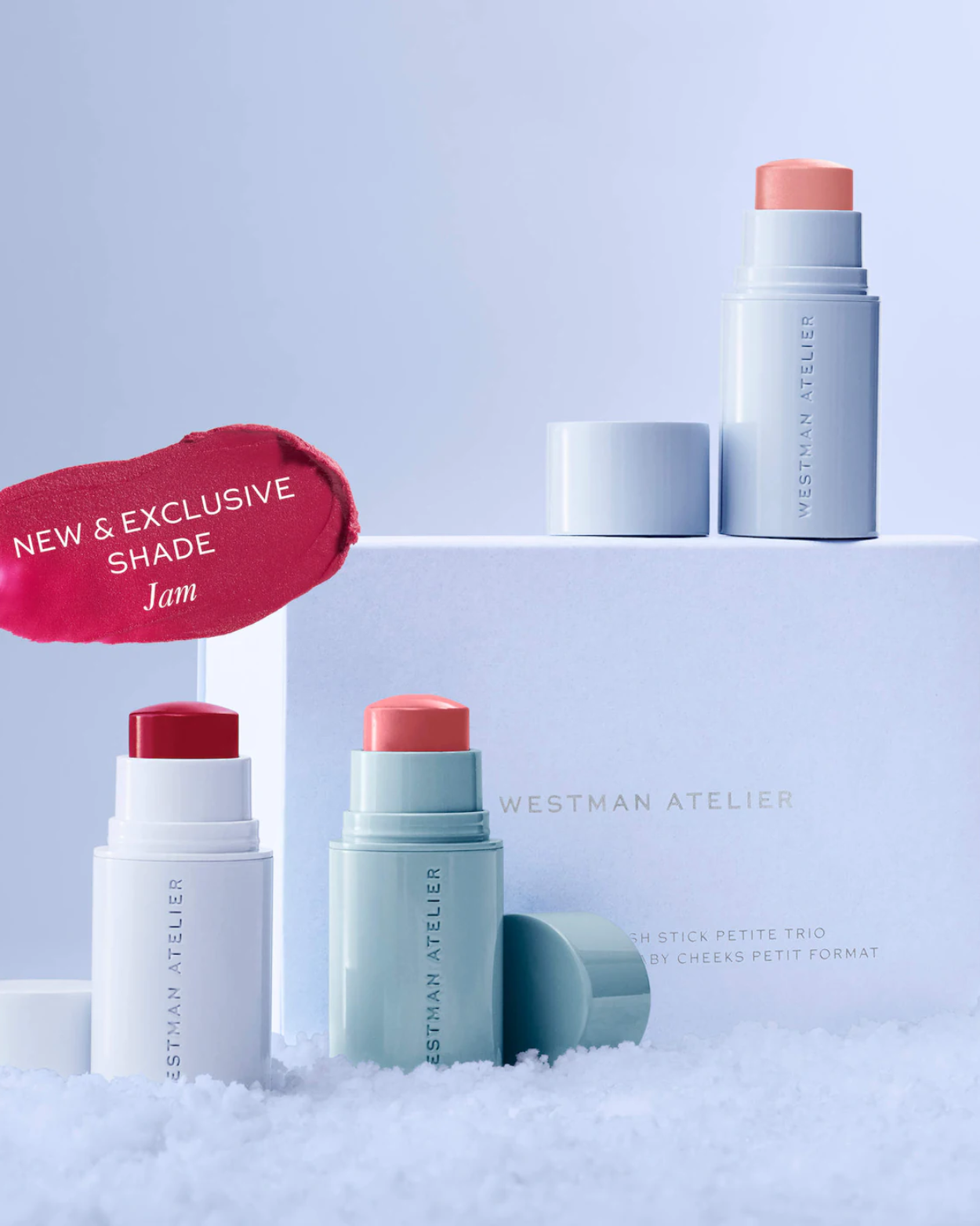 Westman Atelier  Mini Baby Cheeks Lip + Cheek Cream Blush Stick Trio Gift Set