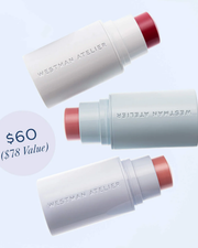 Westman Atelier  Mini Baby Cheeks Lip + Cheek Cream Blush Stick Trio Gift Set