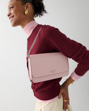 [100% Authentic ✅ or Money Back Guaranteed] Madison Textured Patent Leather Willow Medium Convertible Crossbody (KN238)