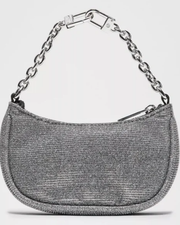 Lululemon City Essentials Nano Shoulder Bag Glitter in Dark Silver