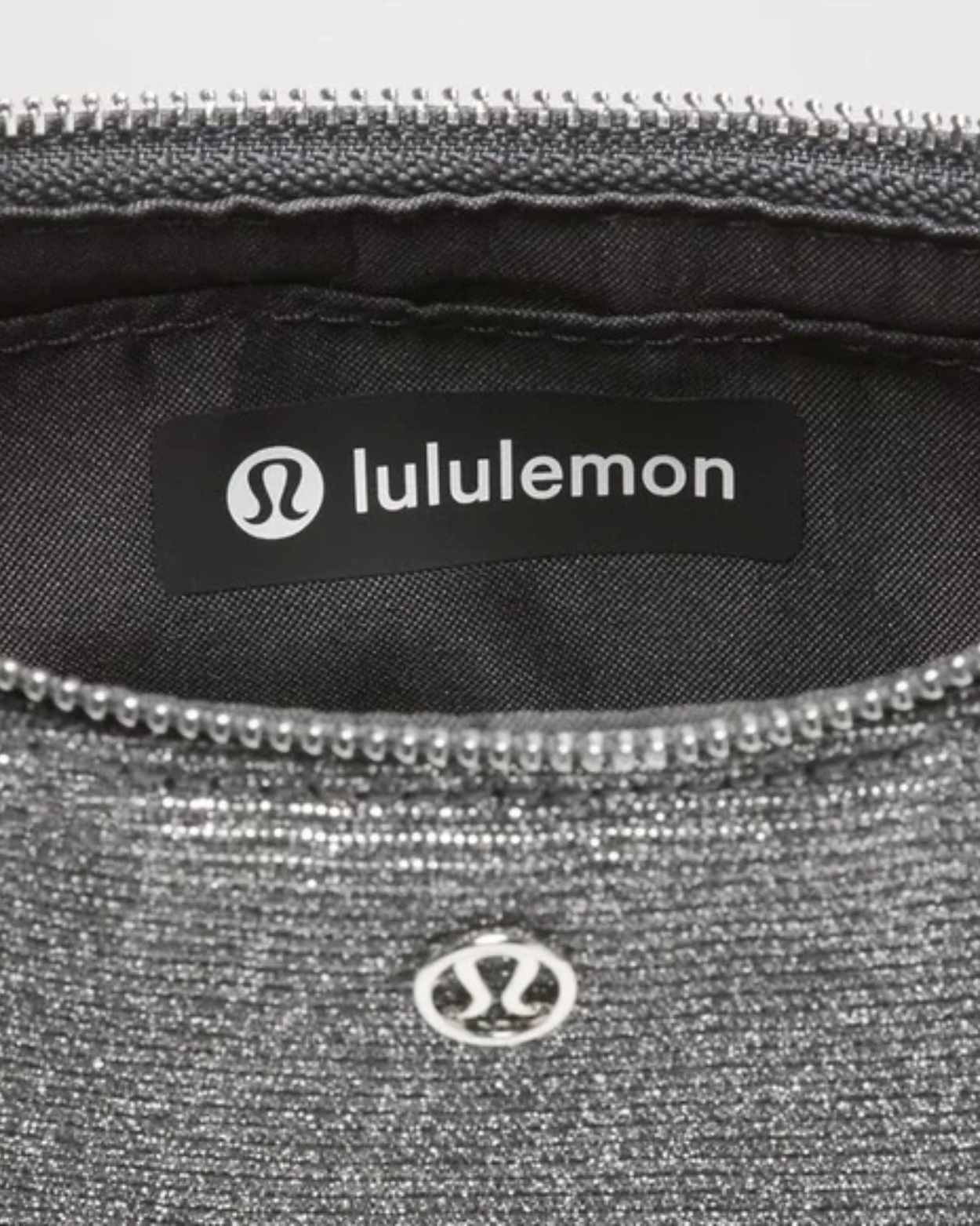 Lululemon City Essentials Nano Shoulder Bag Glitter in Dark Silver
