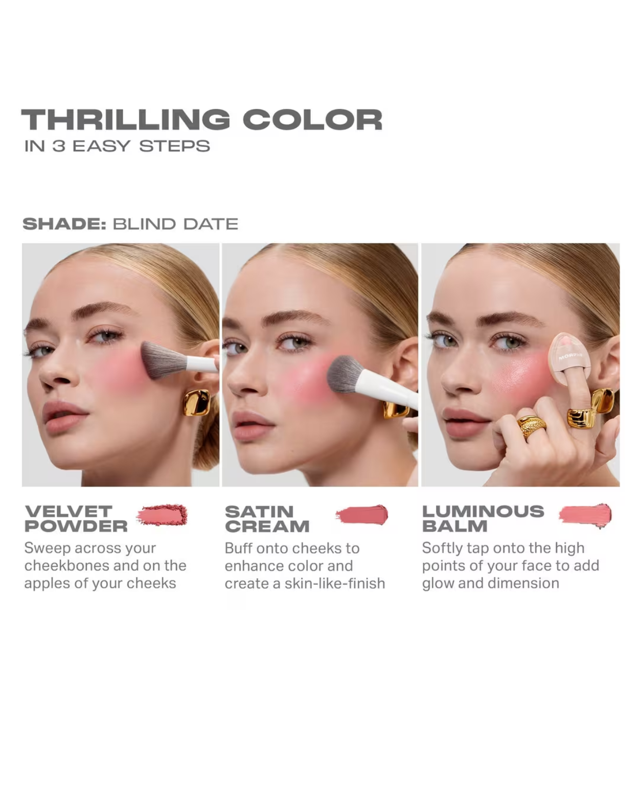 Morphe Cheek Thrills Multi-Finish Face Trio