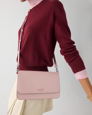 [100% Authentic ✅ or Money Back Guaranteed] Madison Textured Patent Leather Willow Medium Convertible Crossbody (KN238)