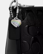 [100% Authentic ✅ or Money Back Guaranteed] Nolita 19 In Signature Leather With Heart Charm in Pebbled leather/Gold/Black (CDY97)