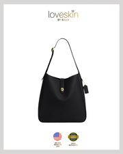 [100% Authentic or Money Back Guaranteed] Hadley Large Shoulder Bag in Black SV/Charcoal/Black (CCD65)