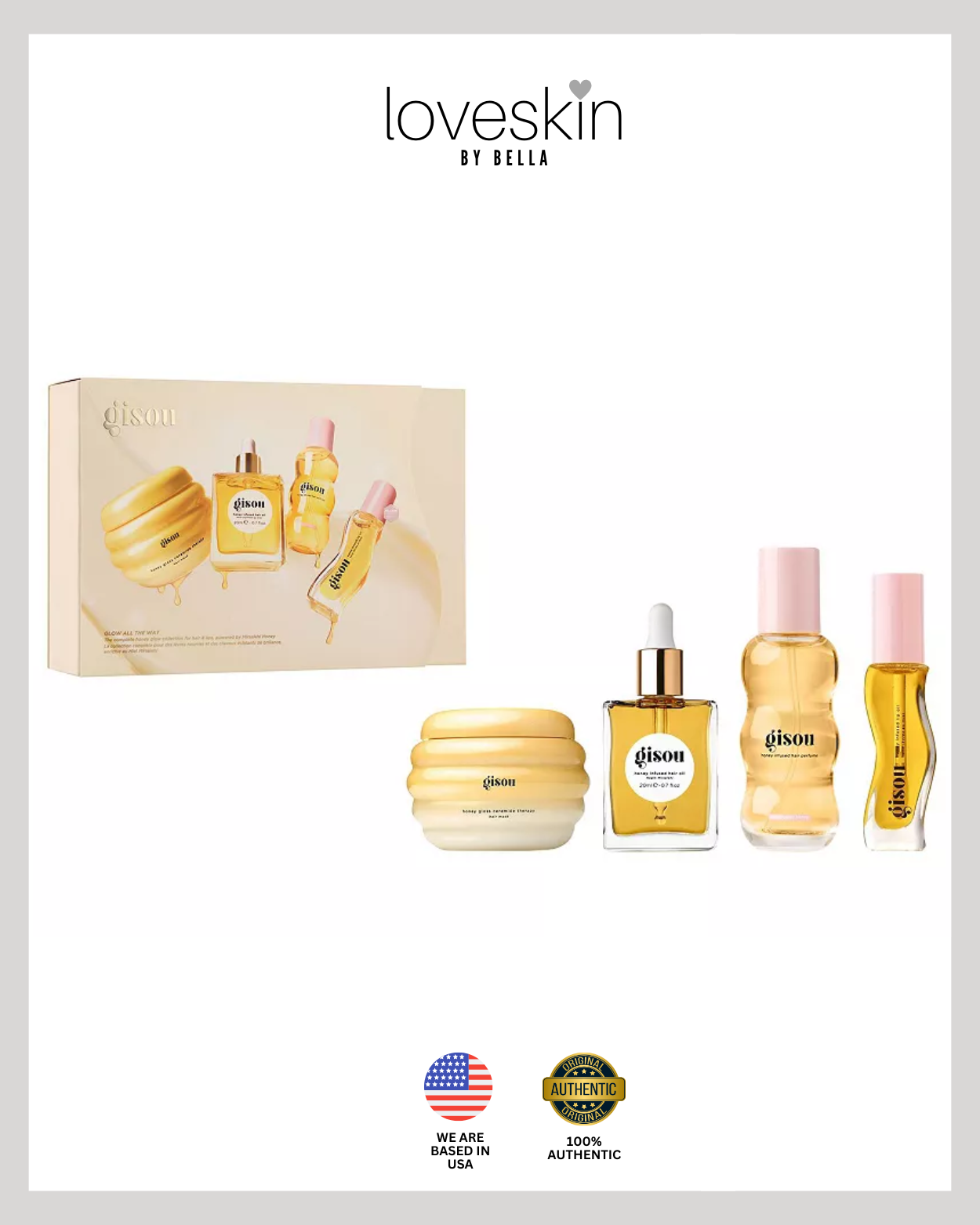 Gisou Glow All The Way Hair and Lip Gift Set