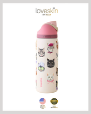 Owala UO Exclusive Cat Collage FreeSip 32 oz Water Bottle