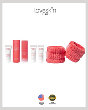 PEACH & LILY 7 Pieces Cleanser Polisher Serums Moisturizer Cream Wristbands