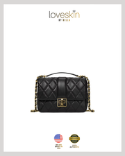 KS Carey Quilted Small Flap Crossbody in Black (KM708)