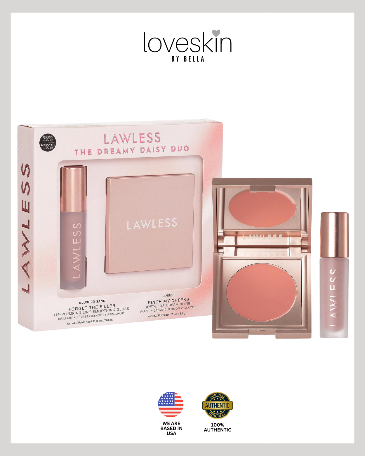 LAWLESS The Dreamy Daisy Lip-Plumping Gloss and Cream Blush Set