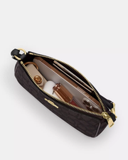 [100% Authentic ✅ or Money Back Guaranteed] Nolita 19 In Signature Canvas in signature canvas/Gold/Walnut/Black (CW426)