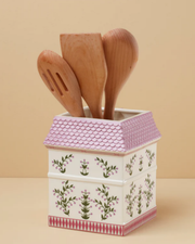 Lenox Spice Village Utensil Crock with Wood Utensils