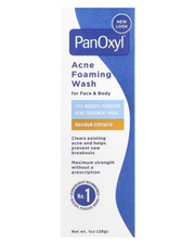PanOxyl, Acne Foaming Wash, For Face & Body, Maximum Strength (Size: 28 g)