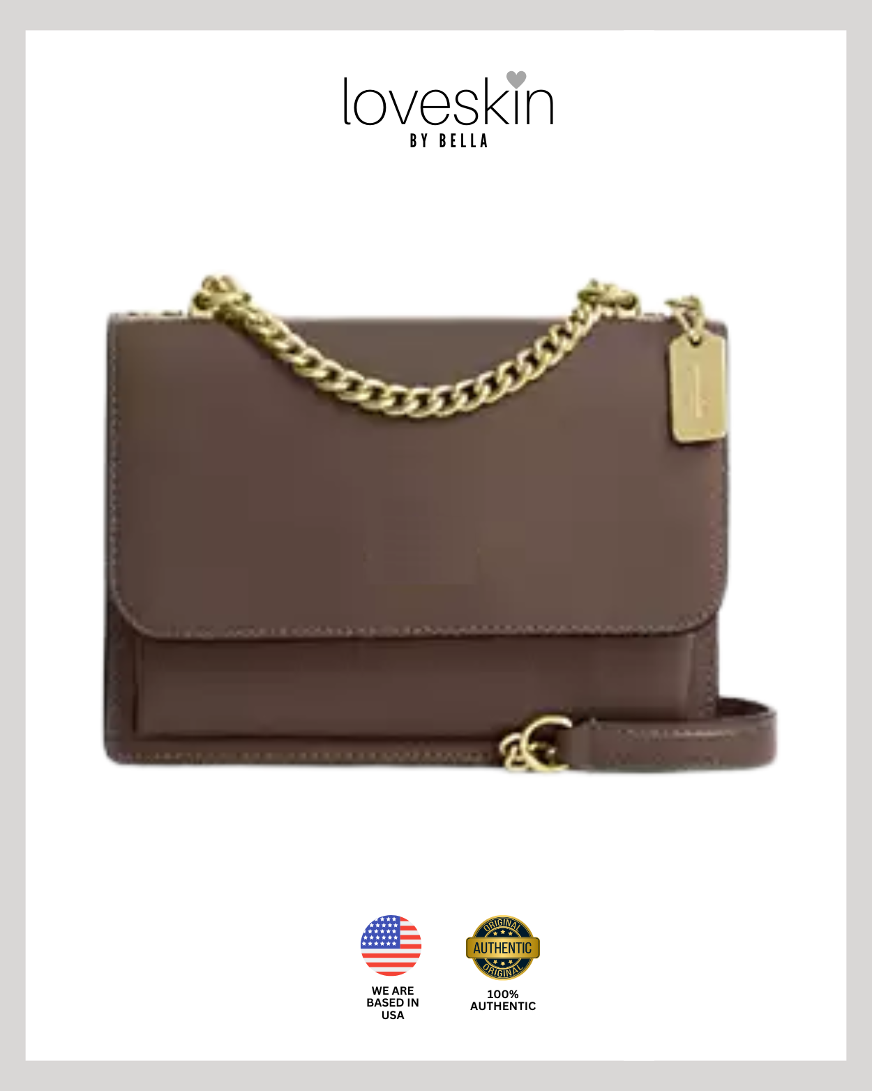 [100% Authentic or Money Back Guaranteed] Mini Klare Crossbody Bag in calf leather/Gold/Dark Stone (CBI23)
