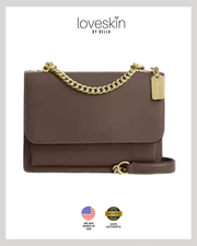 [100% Authentic or Money Back Guaranteed] Mini Klare Crossbody Bag in calf leather/Gold/Dark Stone (CBI23)