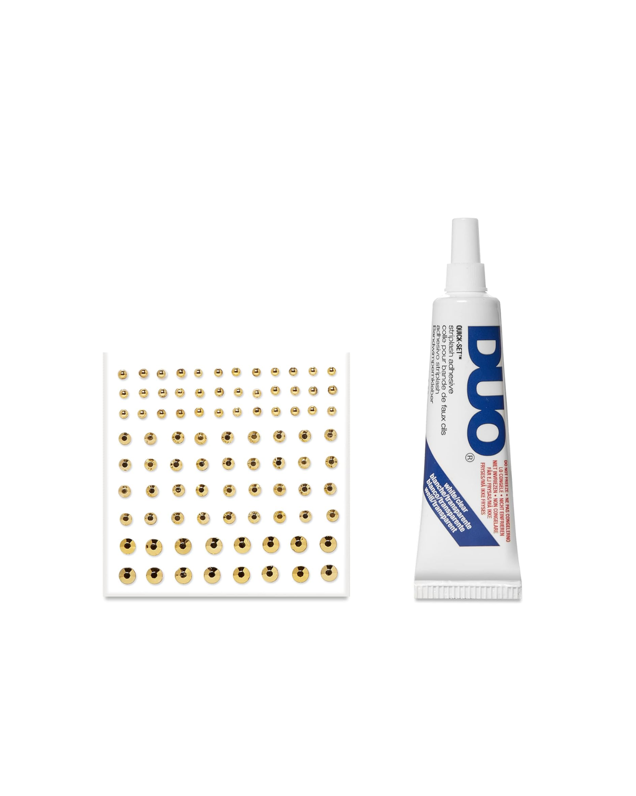 DUO 2-in-1 & Gold Gems - Eyelash Glue Transparent Plus Golden Glitter Stones 3.5 g