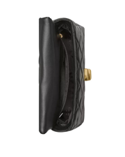 KS Carey Quilted Small Flap Crossbody in Black (KM708)