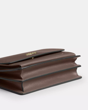 [100% Authentic or Money Back Guaranteed] Mini Klare Crossbody Bag in calf leather/Gold/Dark Stone (CBI23)
