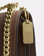 [100% Authentic or Money Back Guaranteed] Mini Klare Crossbody Bag in calf leather/Gold/Dark Stone (CBI23)