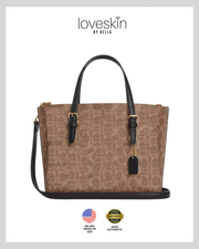 [100% Authentic or Money Back Guaranteed] Mollie Tote Bag 25 in signature canvas/Gold/Tan/Black (CV965)