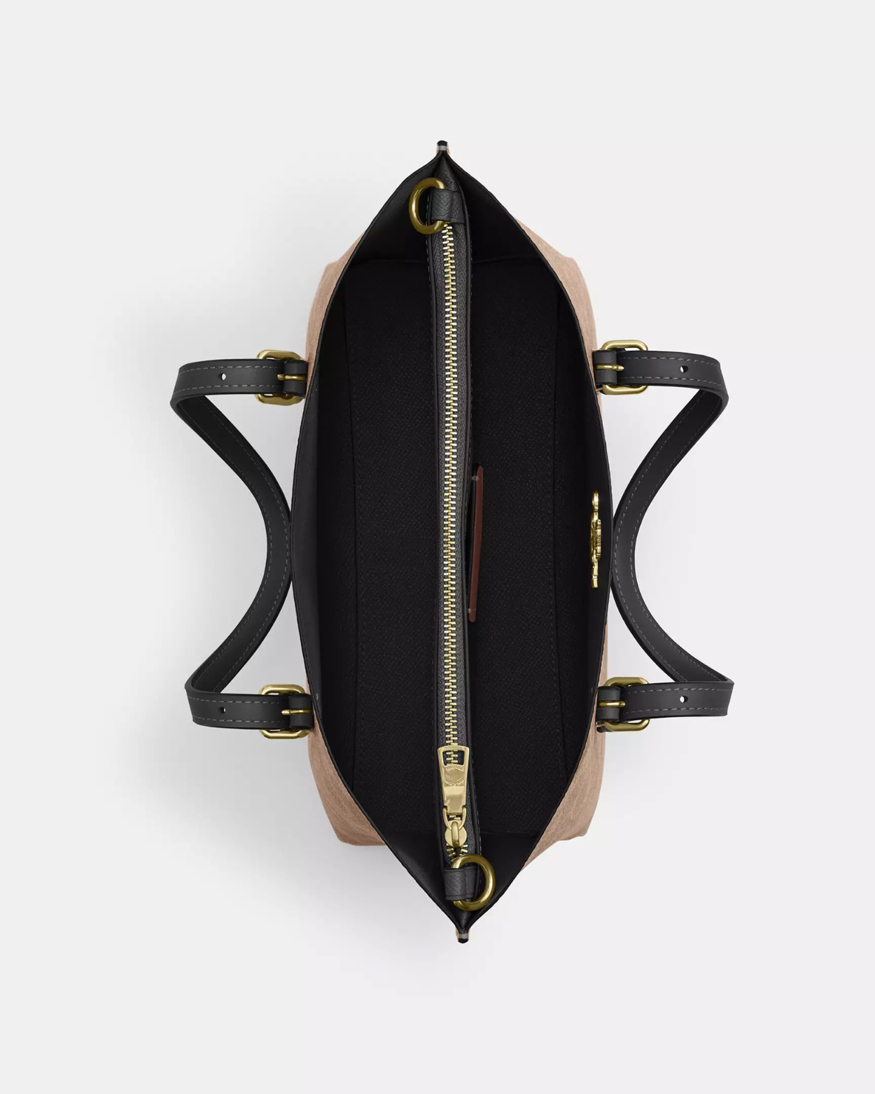 [100% Authentic or Money Back Guaranteed] Mollie Tote Bag 25 in signature canvas/Gold/Tan/Black (CV965)