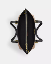 [100% Authentic or Money Back Guaranteed] Mollie Tote Bag 25 in signature canvas/Gold/Tan/Black (CV965)