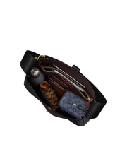 [100% Authentic or Money Back Guaranteed] Hadley Large Shoulder Bag in Black SV/Charcoal/Black (CCD65)