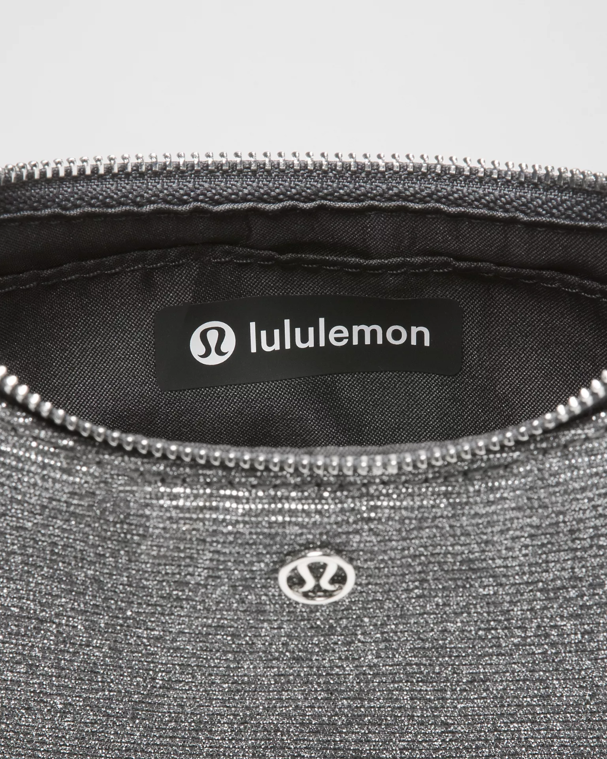 Lululemon City Essentials Nano Shoulder Bag Glitter in Dark Silver