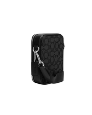 [100% Authentic or Money Back Guaranteed] Stanton Crossbody Bag In Signature Jacquard IM/Black (CH097)