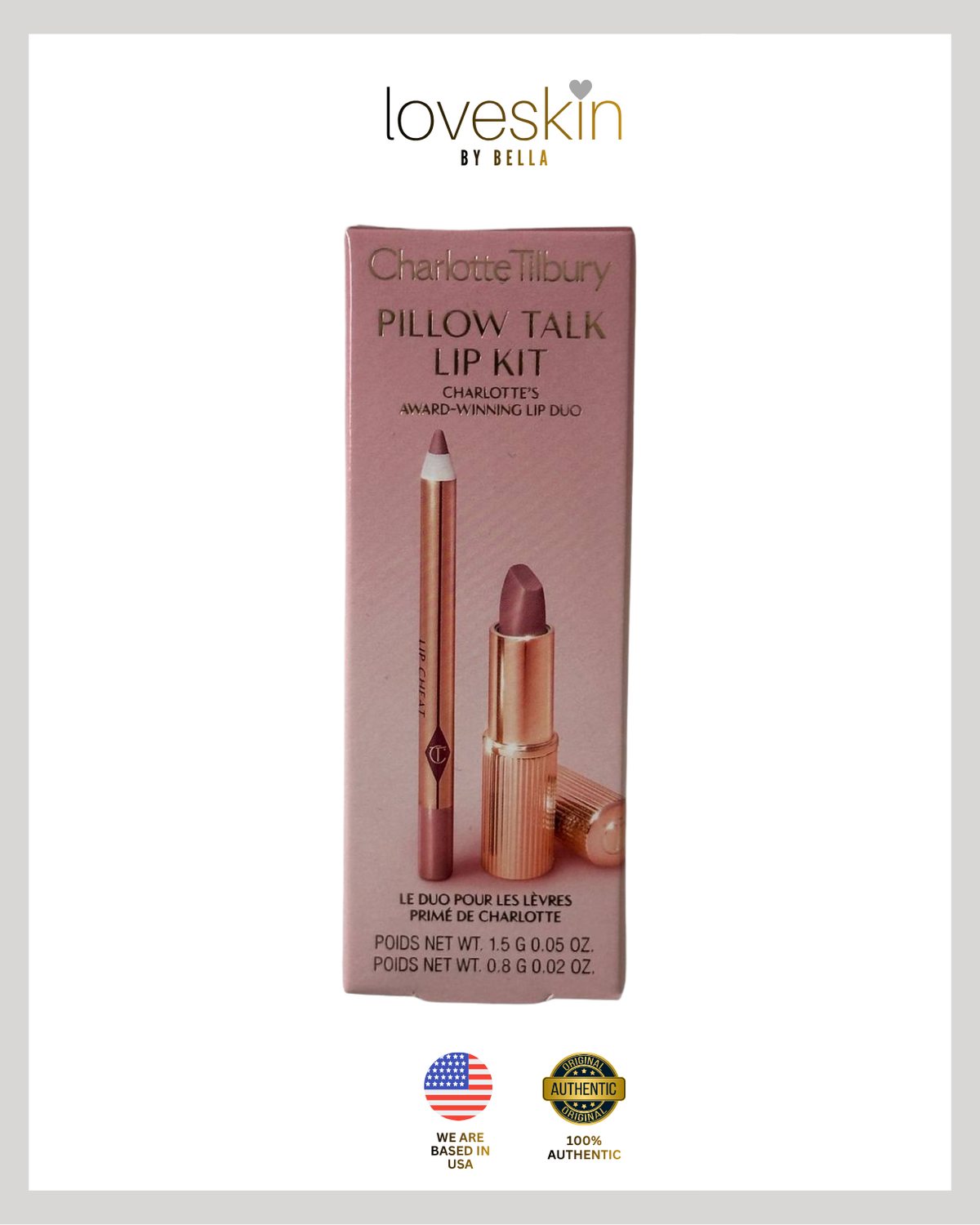 Charlotte Tilbury Pillow Talk Lip Makeup Duo 1.5g & 0.8g