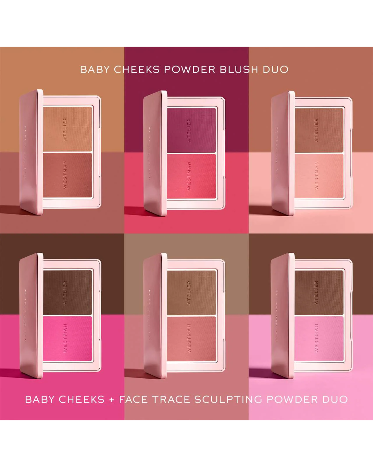 Westman Atelier Baby Cheeks + Face Trace Sculpting Powder Duo 31 | Color: Petal & Biscut