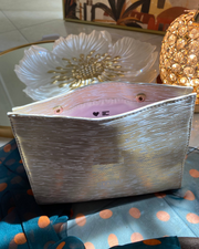 YSLoveskin Cosmetic White Gold Zip Pouch Clutch Makeup Bag