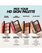 MAKE UP FOREVER HD SKIN FACE ESSENTIALS PALETTE WITH HIGHLIGHTERS |  Harmony 1 - Light to medium