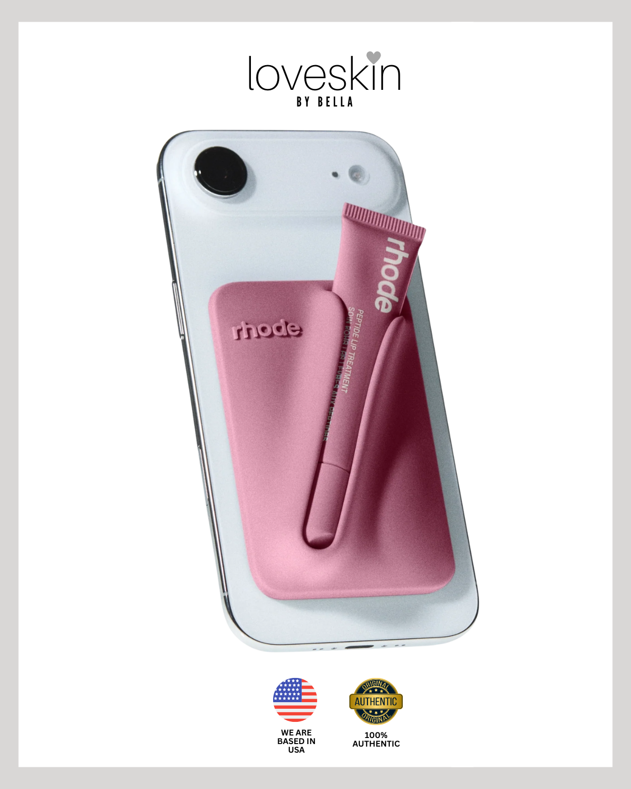 Rhode snap-on lip case Lip holder with MagSafe + Peptide Liptint Pretzel | Color: Pretzel