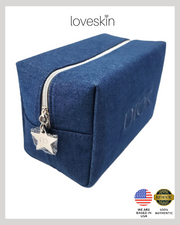DlOR Beauty Vanity Pouch Denim with Embroided Logo