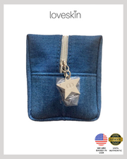 DlOR Beauty Vanity Pouch Denim with Embroided Logo