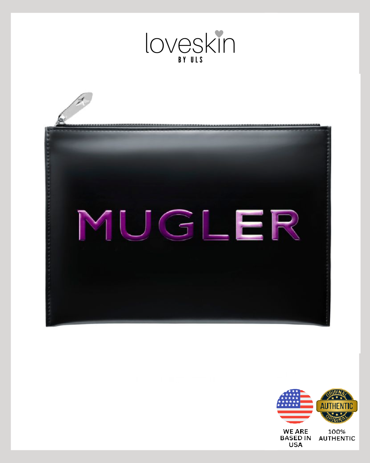 Mugler Alien, Angel, and Goddess Mini Parfums set with Vegan Leather Clutch