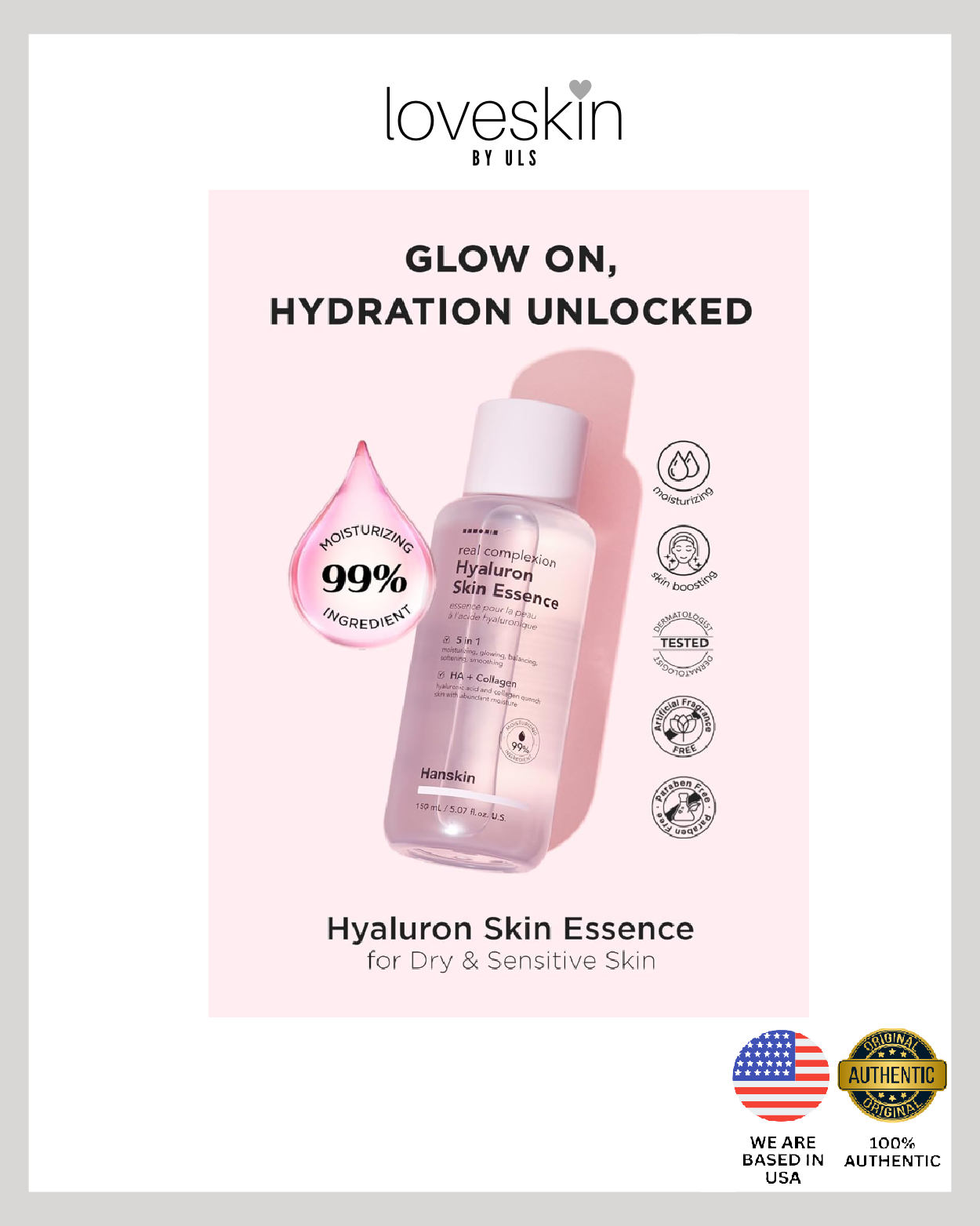 Hanskin Real Complexion Hyaluron Skin Essence with Collagen (Size: 30ml)