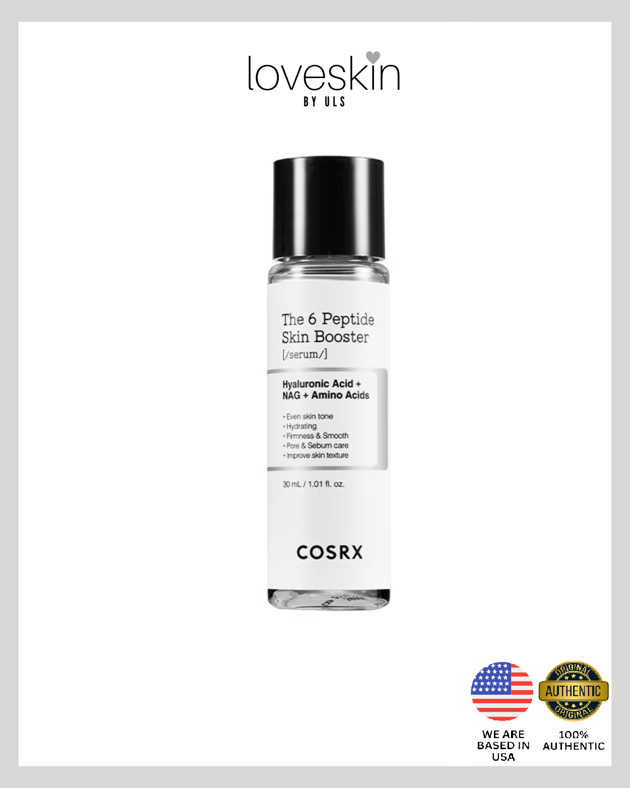 COSRX The S6 Peptide Skin Booster Serum with Hyaluronic Acid + NAG + Amino Acids (Size: 30ml)