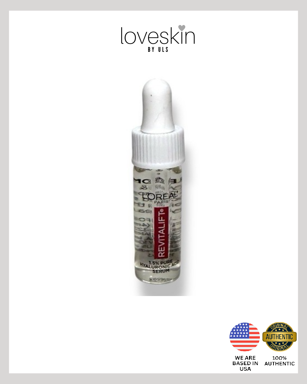 Mini L'Oreal Paris Revitalift Plumping Serum with 1.5% Pure Hyaluronic + Micro-Epidermic (Size: 4ml)