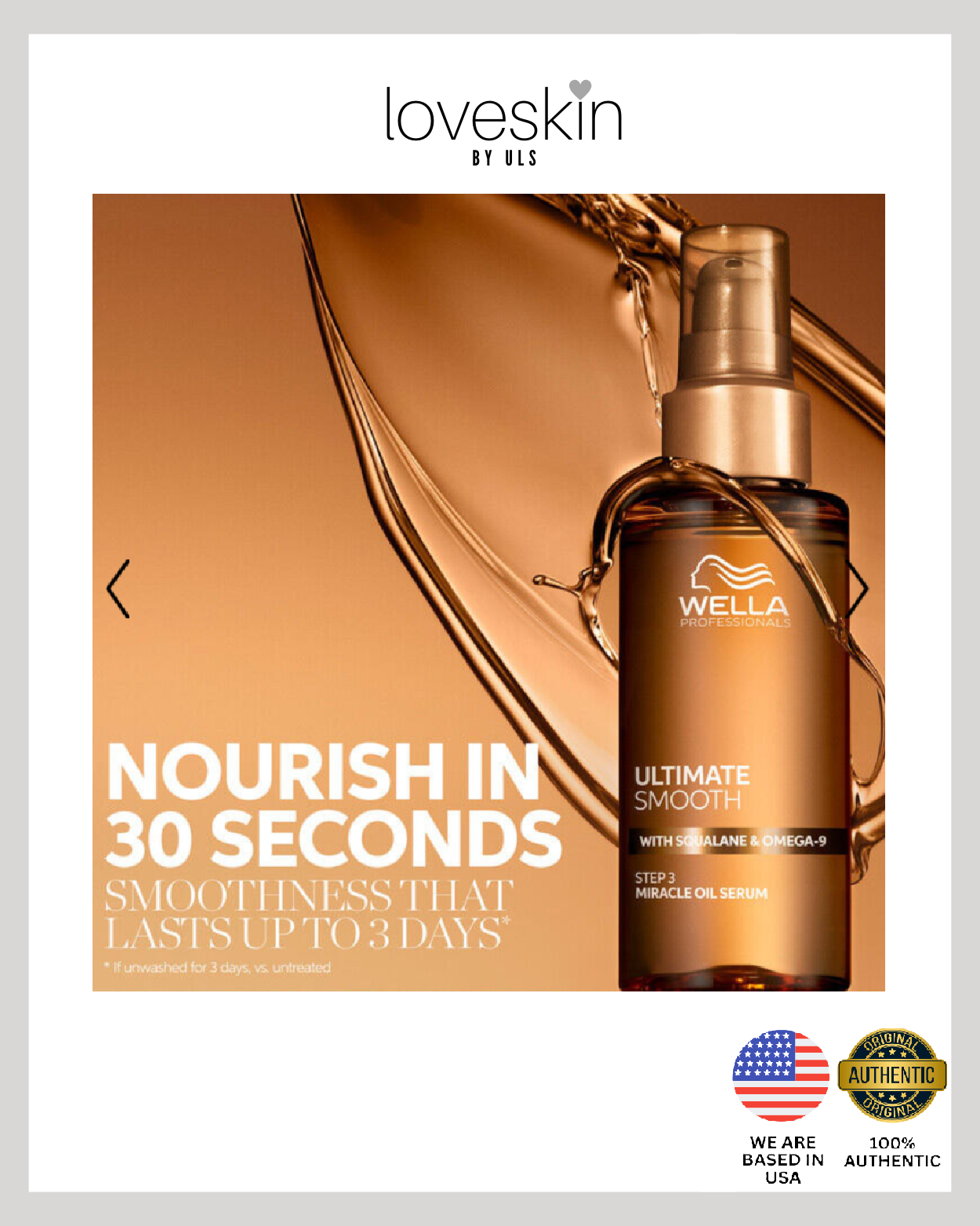 Wella 30 Seconds Miracle Oil Serum with Squalane + Omega-9 (Size: 3ml)