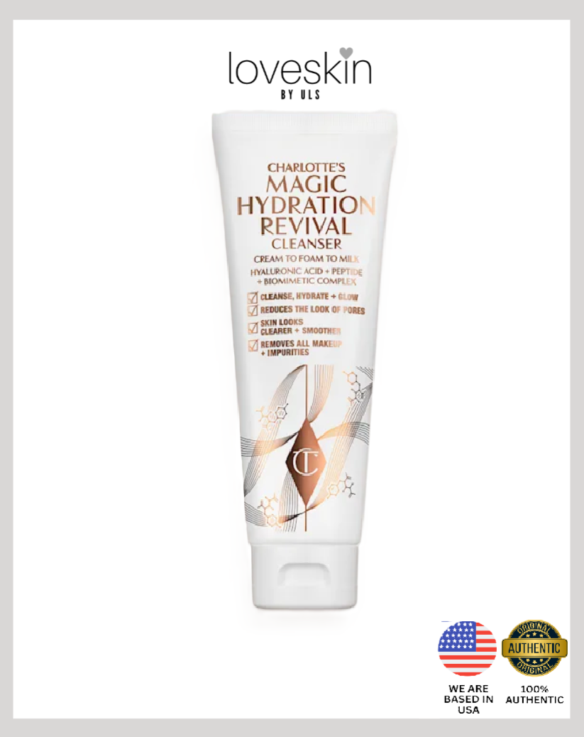 Charlotte’s Magic Hydration Revival Cleanser Cream to Foam to Milk with Hyaluronic Acid + Peptide (Net Vol. 120ml)