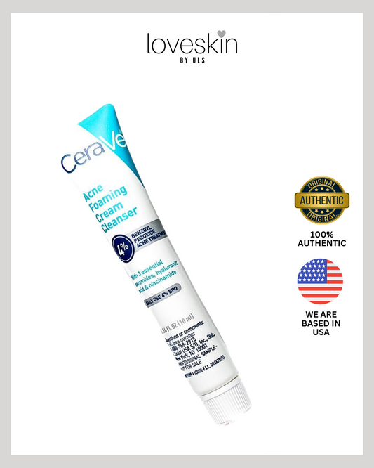 CeraVe Acne Foaming Cream Cleanser 4% BENZOYL PEROXIDE ACNE 10ml/0.34oz