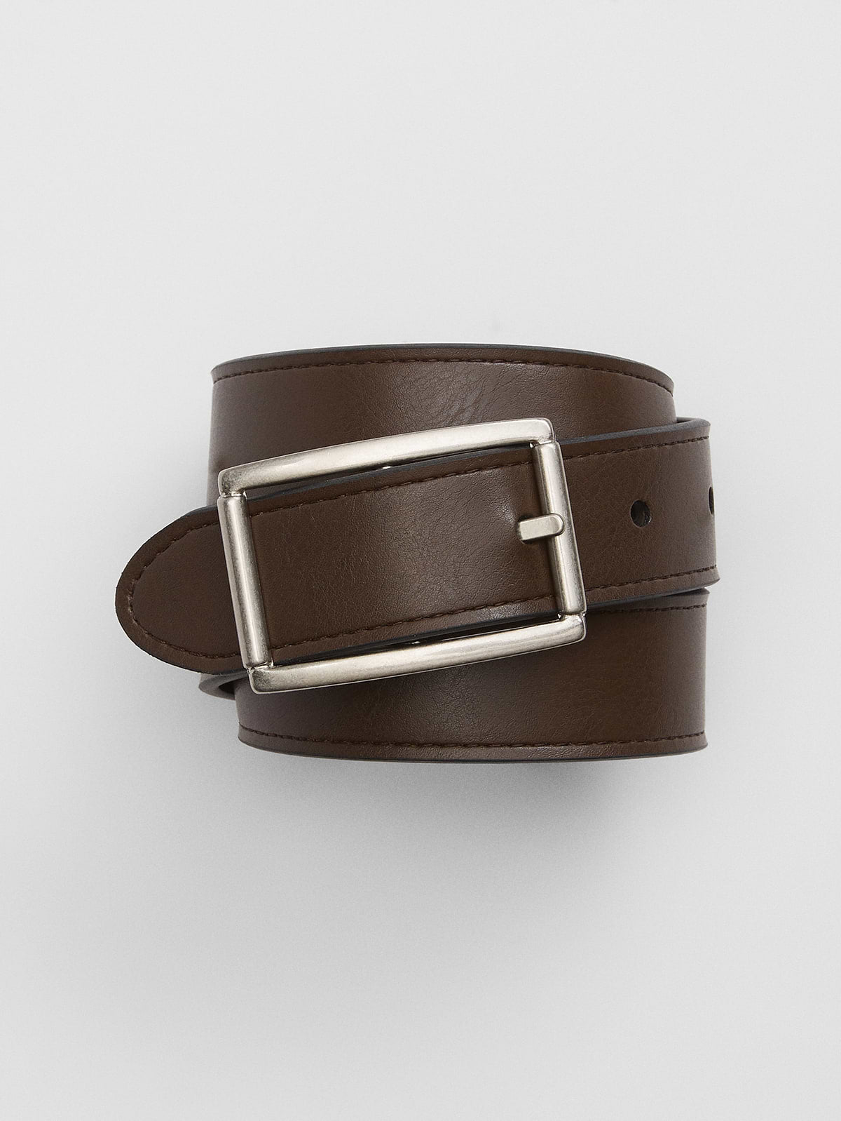 Kids Reversible Vegan-Leather Belt - Brown