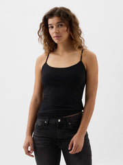 Fitted Shelf Cami - Black