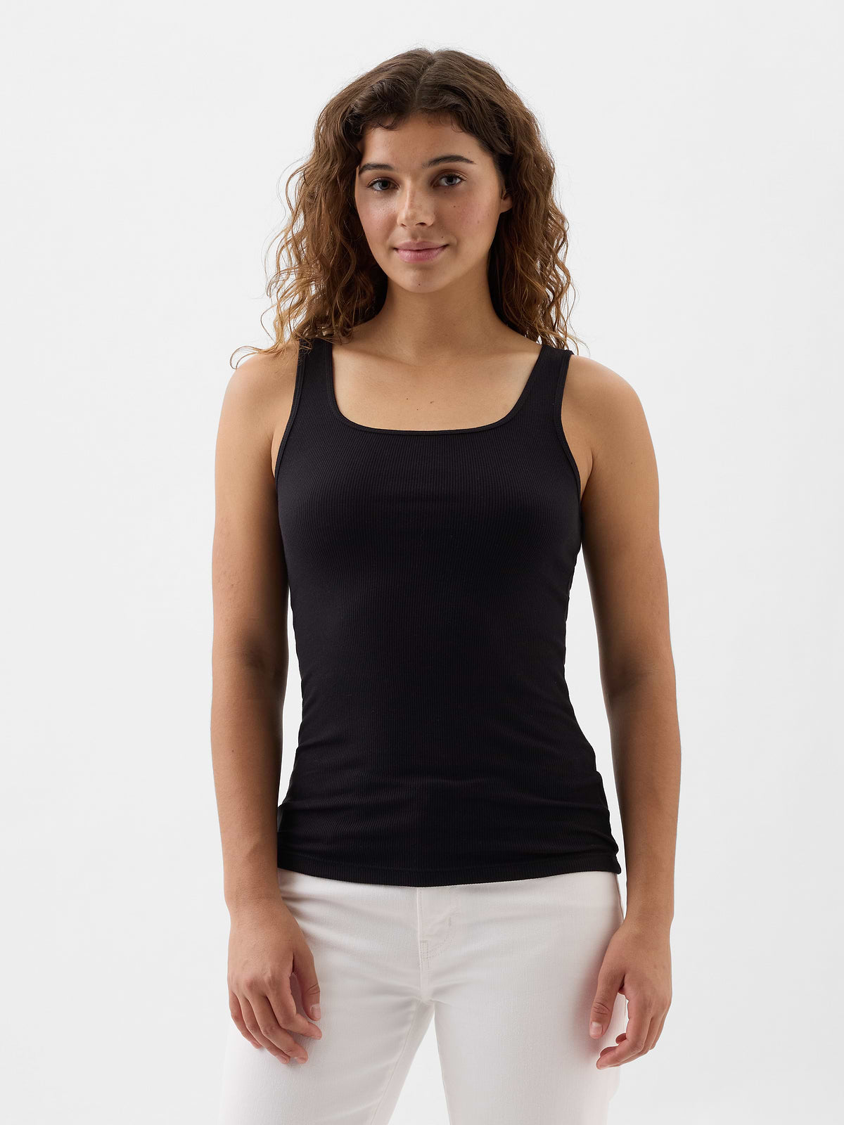 Ribbed Tank Top - True Black
