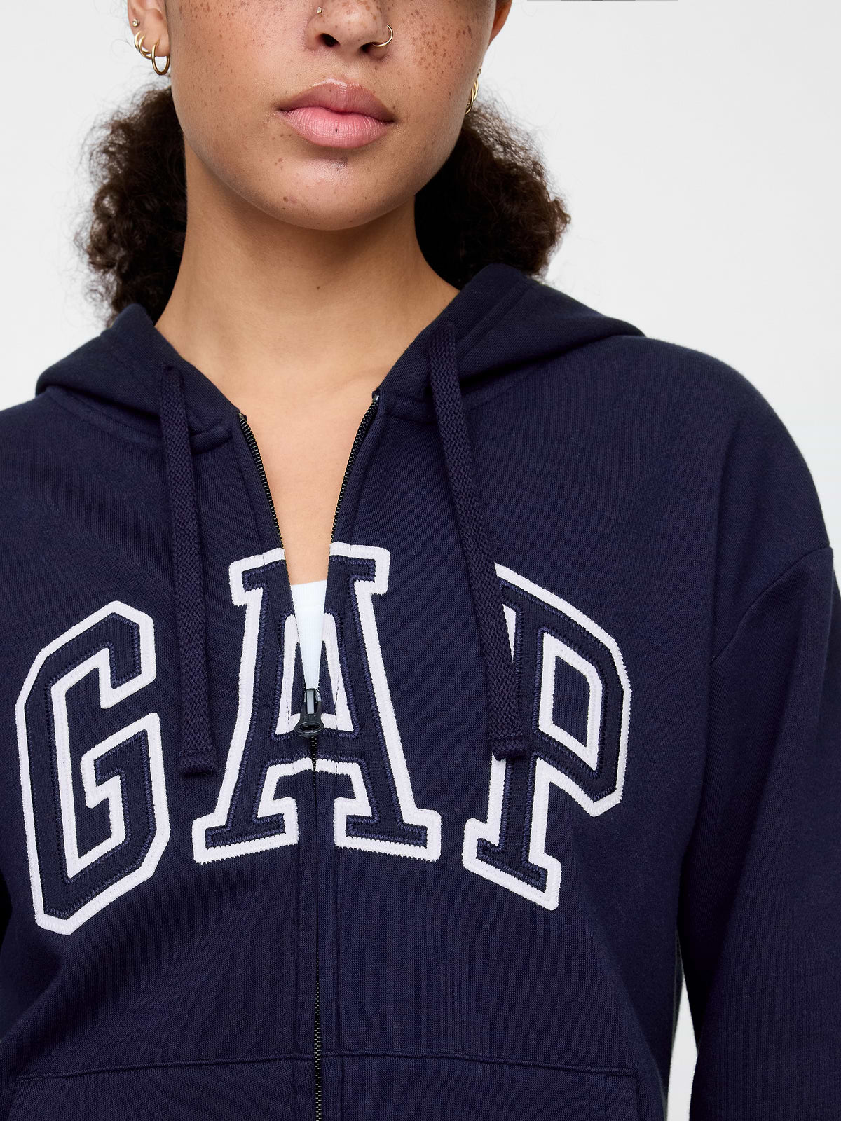 Relaxed Gap Logo Zip Hoodie