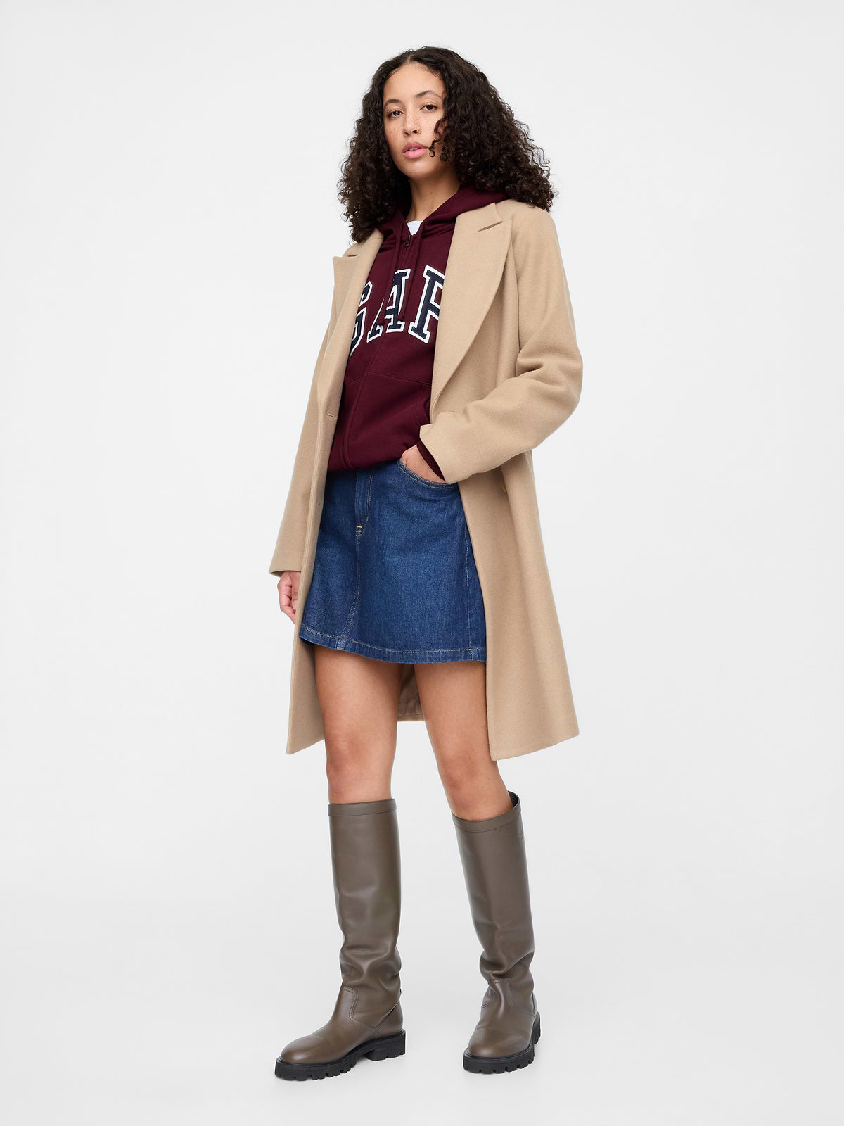 Relaxed Gap Logo Zip Hoodie