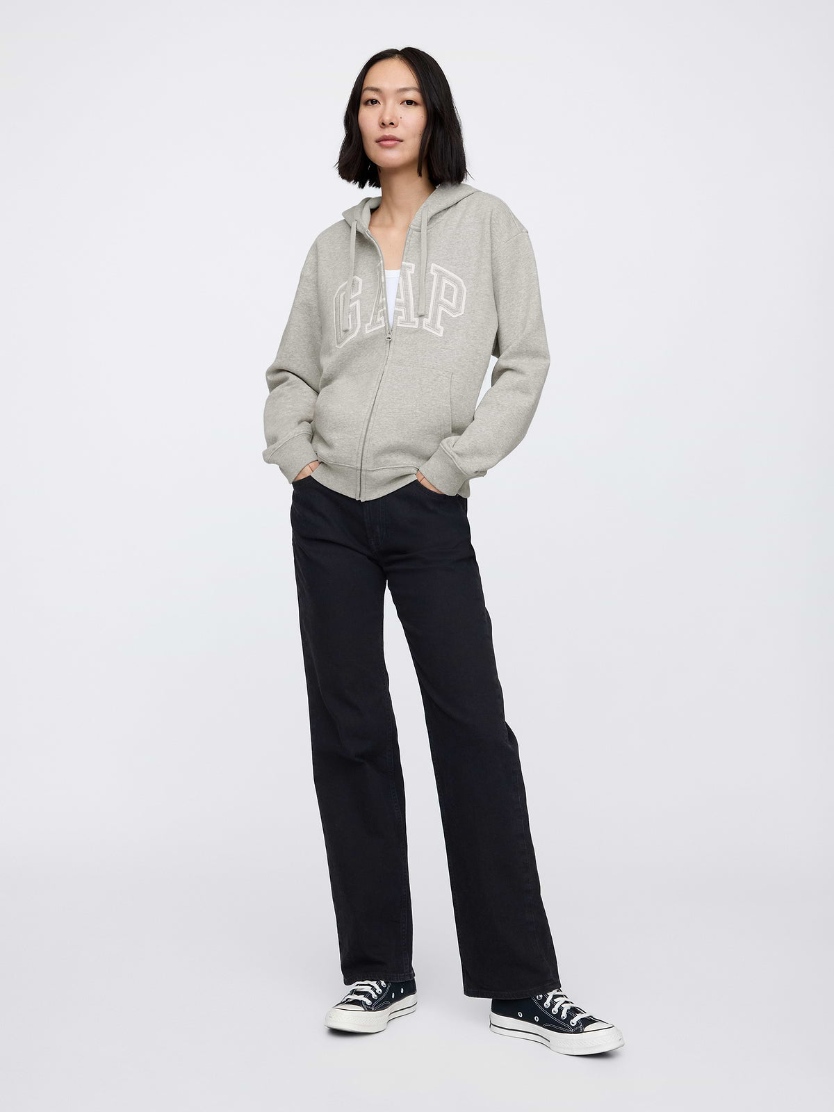 Relaxed Gap Logo Zip Hoodie